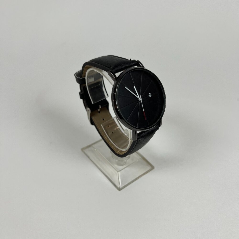 Black Waterproof Stainless Steel Men's Trendy Quartz Watch Minimalist Simple